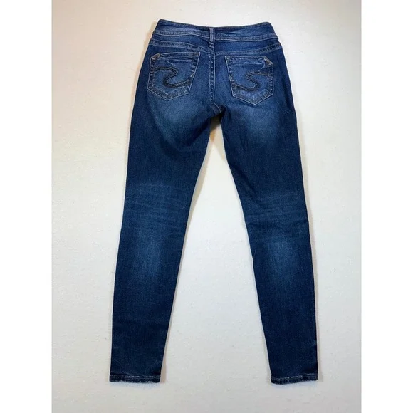 Silver Jeans Co. Suki Skinny Dark Wash Denim Jeans Womens 26X29 - Picture 2 of 5